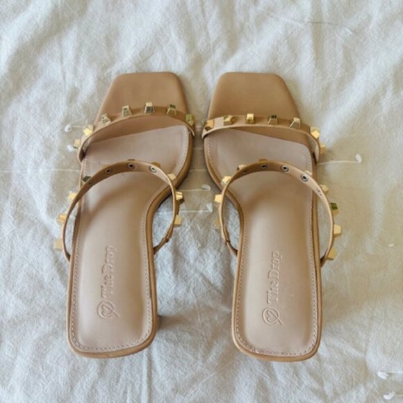 The Drop Avery Square Toe Two Strap High Heeled Sandal size 9 - Picture 3 of 7